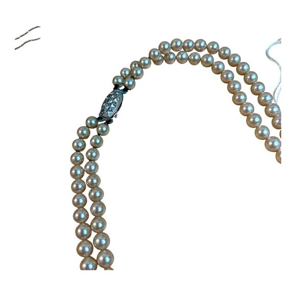 Vintage Rosita Simulated Champagne Pearls Layered Double Strand Necklace - Picture 6 of 9